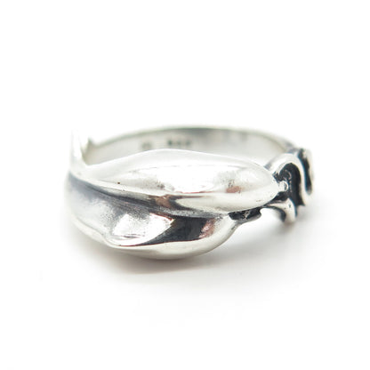 925 Sterling Silver Vintage Friendly Dolphin Ring Size 5.5