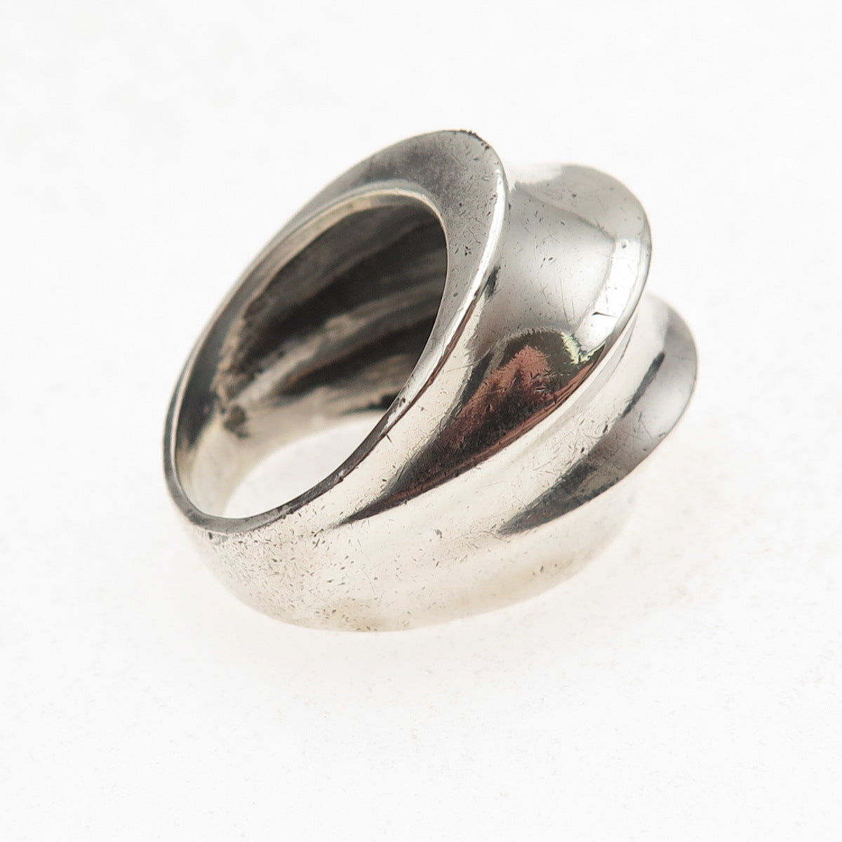 925 Sterling Silver Vintage Modernist Oxidized Ring Size 6.5