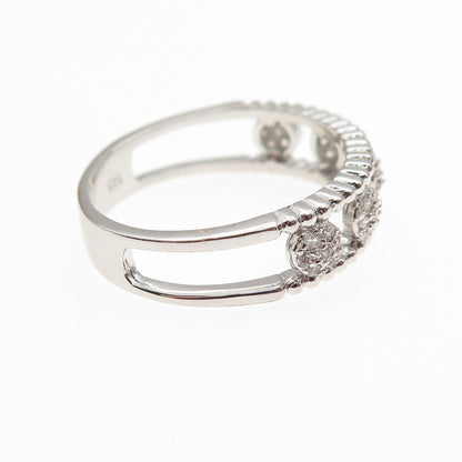 925 Sterling Silver Round-Cut C Z Band Ring Size 8.25