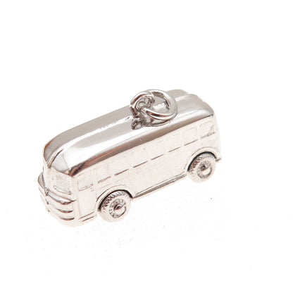 Art's Elegance 925 Sterling Silver Vintage Volkswagen Bus 3D Charm Pendant