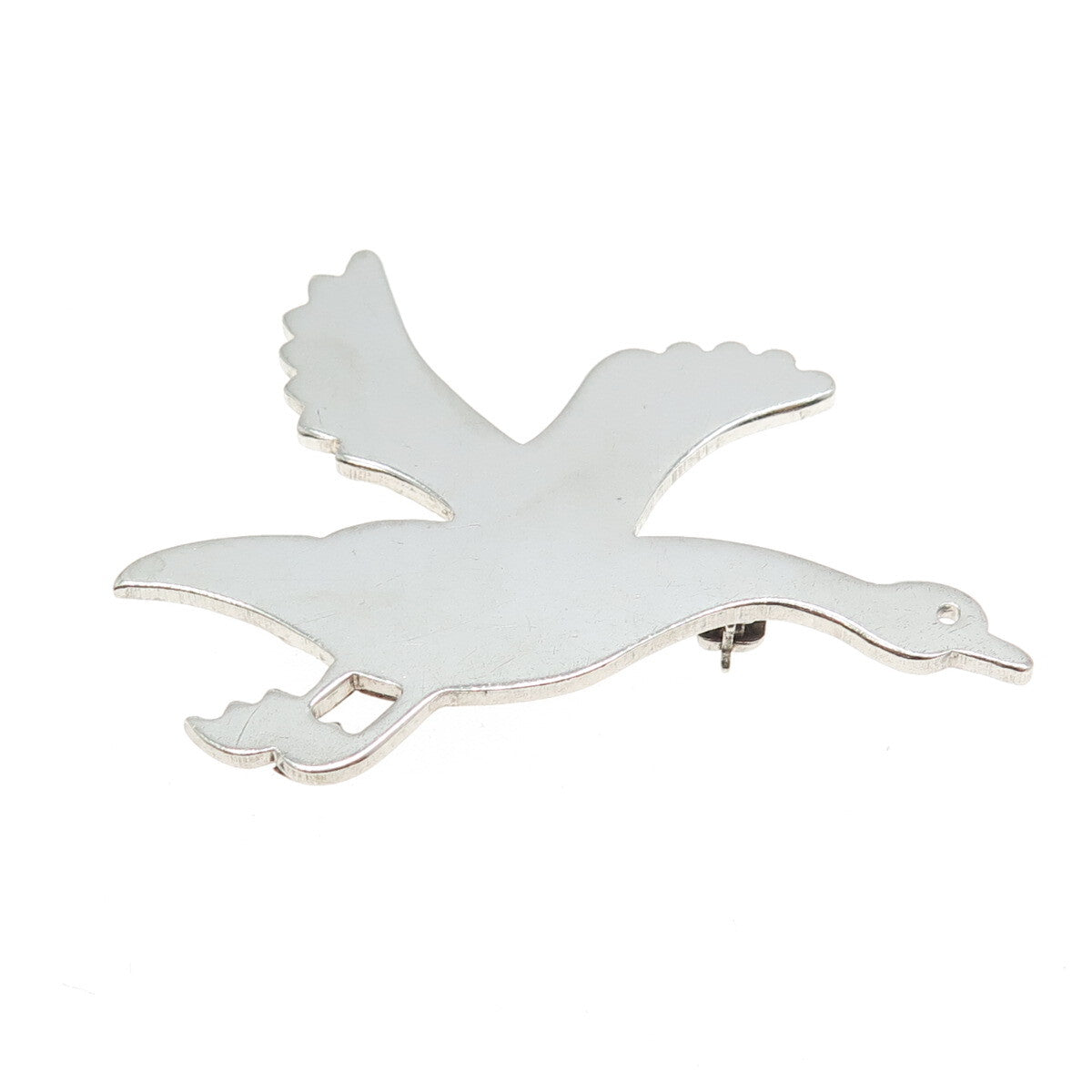 W. E. RICHARDS 925 Sterling Silver Vintage Flying Goose Pin Brooch