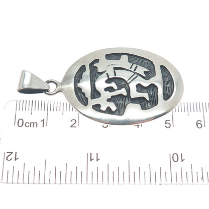 925 Sterling Silver Vintage Mexico Kokopelli Tribal Oxidized Pendant