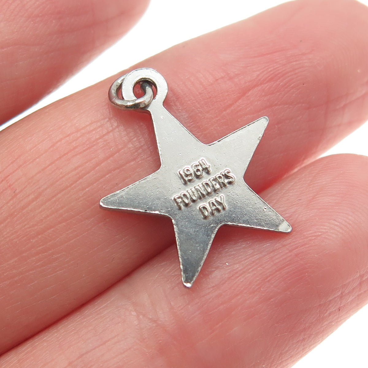 925 Sterling Silver Vintage 1964 Founders Day Beta Sigma Phi Star Charm Pendant