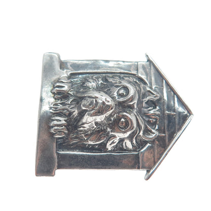 925 Sterling Silver Vintage Dog House Oxidized Pin Brooch