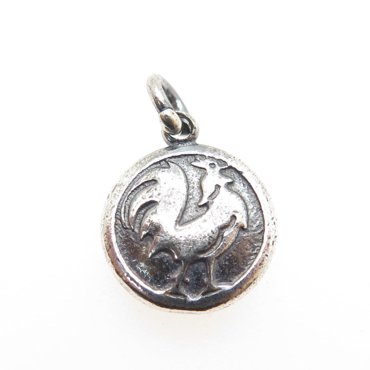 925 Sterling Silver Vintage Pig & Rooster Chinese Zodiac Horoscope Mini Pendant