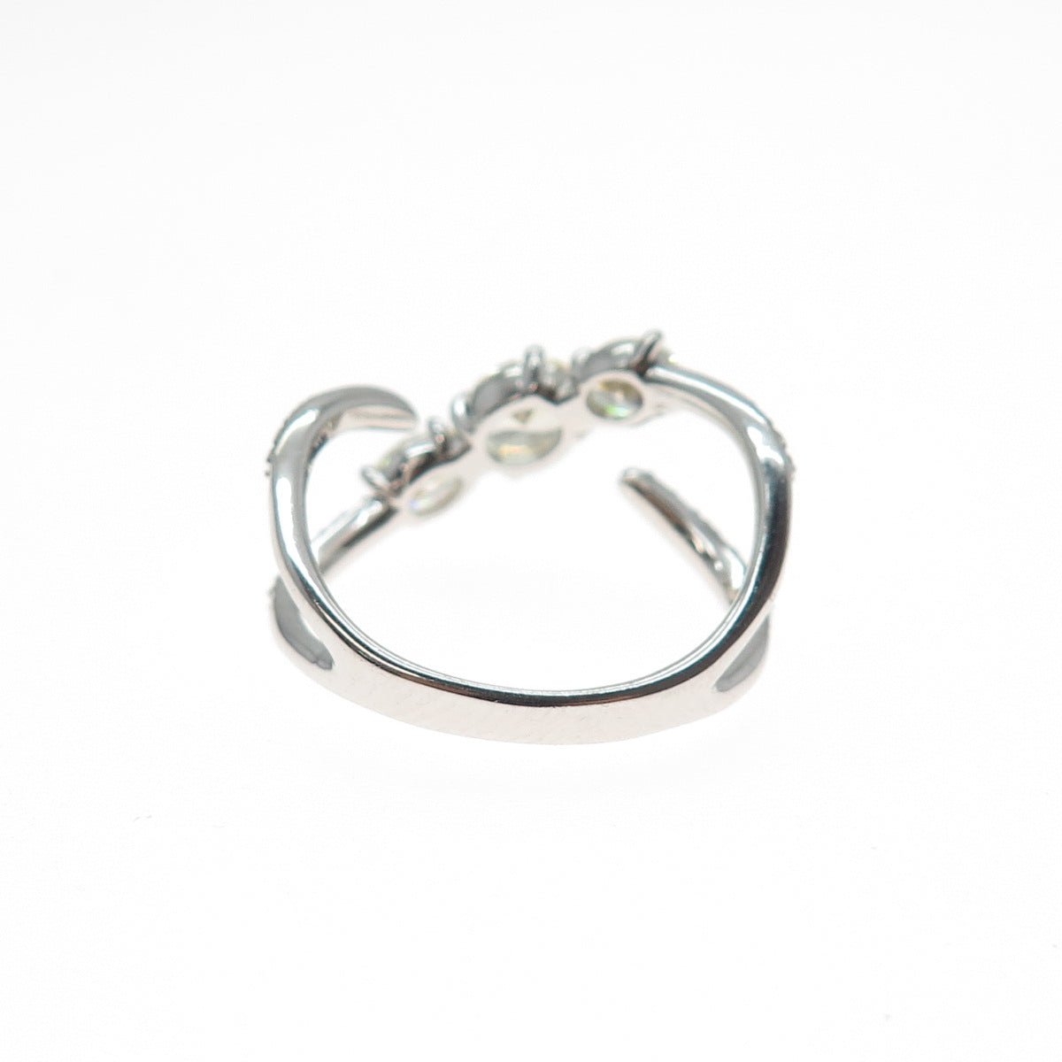 BOMB PARTY 925 Sterling Silver Canary & White C Z Ring Size 8.5