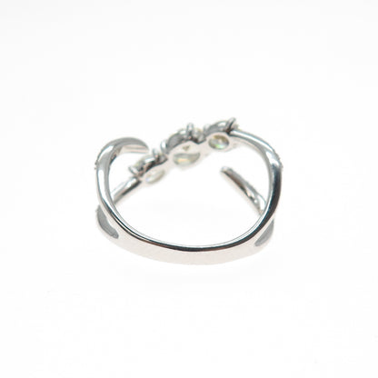 BOMB PARTY 925 Sterling Silver Canary & White C Z Ring Size 8.5