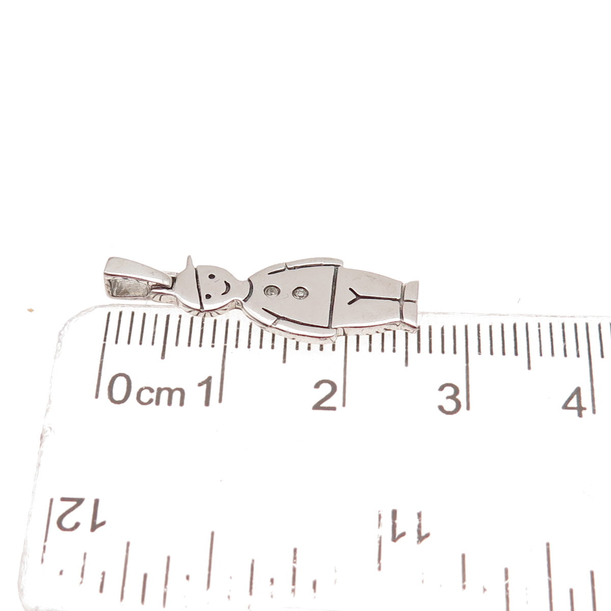 925 Sterling Silver Real Round-Cut Diamond Boy Charm Pendant