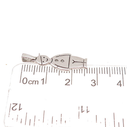 925 Sterling Silver Real Round-Cut Diamond Boy Charm Pendant