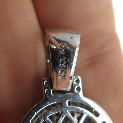 925 Sterling Silver Round-Cut C Z Letter O Initial Charm Pendant
