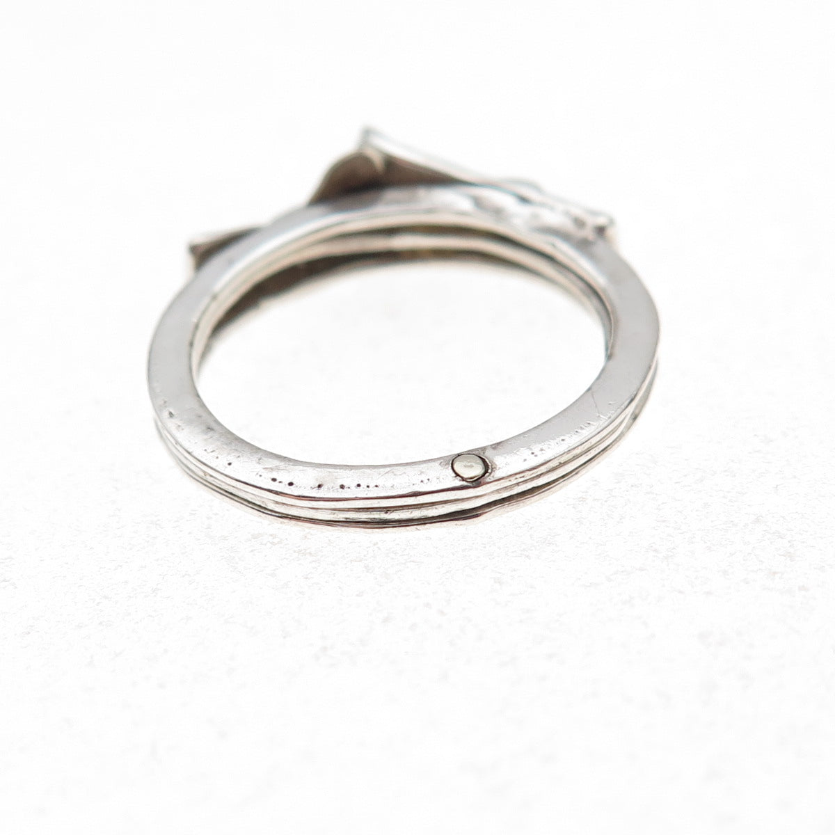 925 Sterling Silver Vintage Mexico Fede Gimmel Friendship Folding Ring Size 5.25