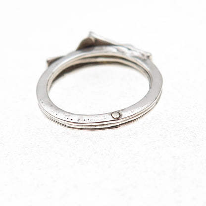 925 Sterling Silver Vintage Mexico Fede Gimmel Friendship Folding Ring Size 5.25