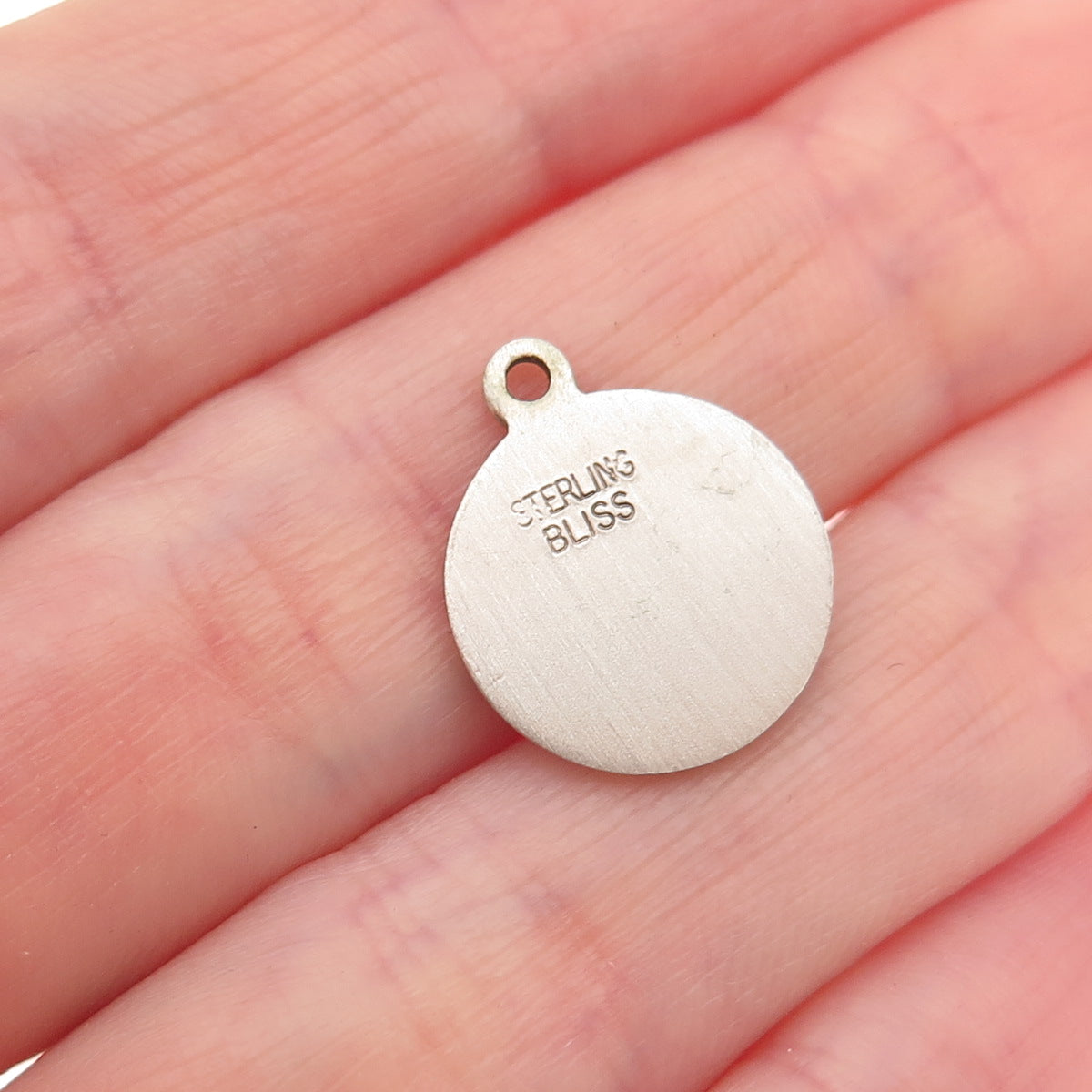Bliss 925 Sterling Silver Vintage Enamel Confirmation Mini Charm Pendant