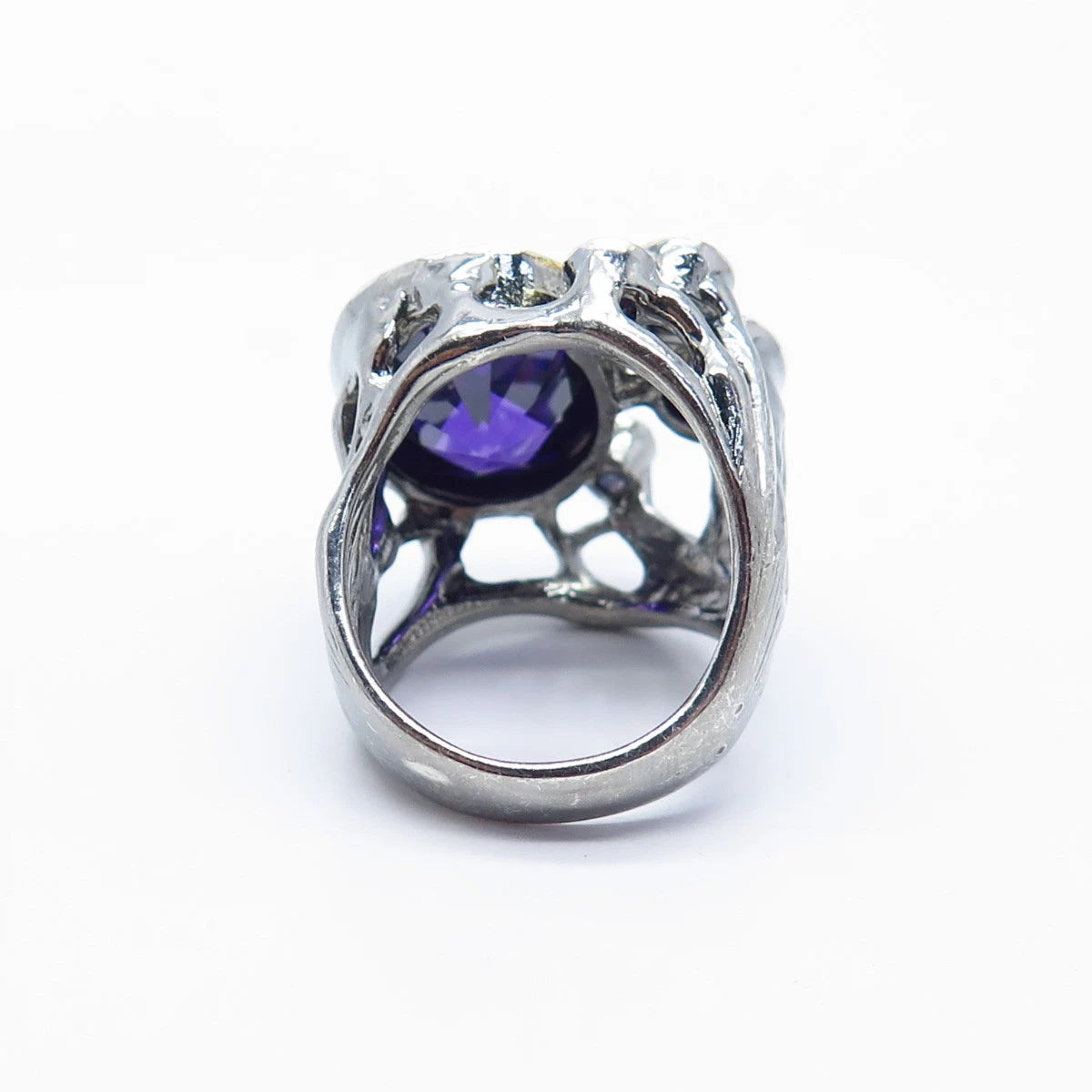 925 Sterling Silver Vintage Blue C Z Oval Ring Size 9