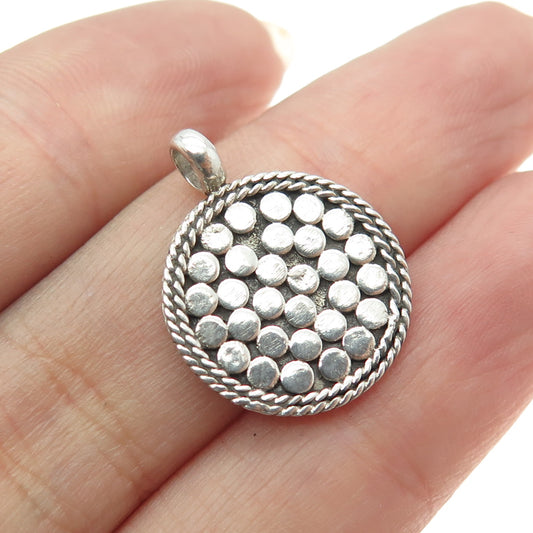 KEMMI 925 Sterling Silver Vintage Polka Dot Pendant