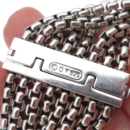 David Yurman 925 Sterling Silver Vintage Box Chain 8-Row Bracelet 6.75"