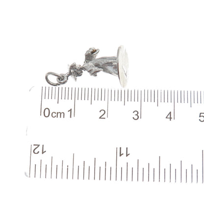 925 Sterling Silver Vintage Graduate Boy Minimalist 3D Charm Pendant