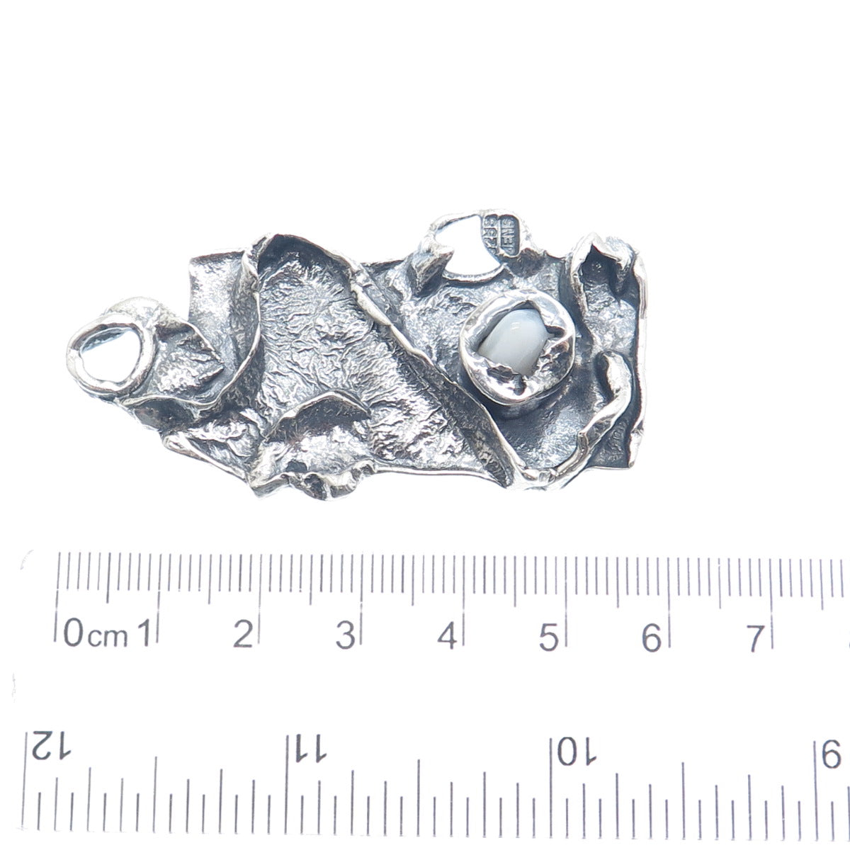 JENS PETER CLAUSEN GUDJONSSON Sterling Vintage Iceland Agate Brutalist Pendant