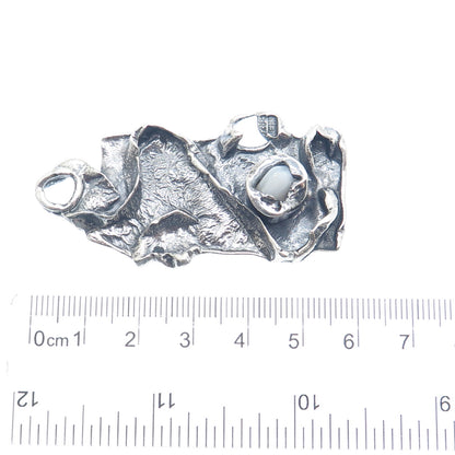 JENS PETER CLAUSEN GUDJONSSON Sterling Vintage Iceland Agate Brutalist Pendant