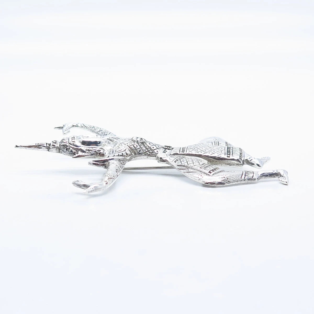 925 Sterling Silver Vintage Siam Hindu God Pin Brooch