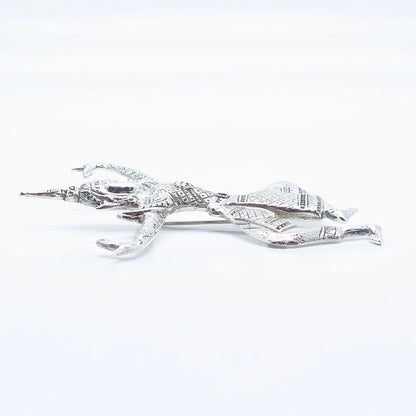 925 Sterling Silver Vintage Siam Hindu God Pin Brooch