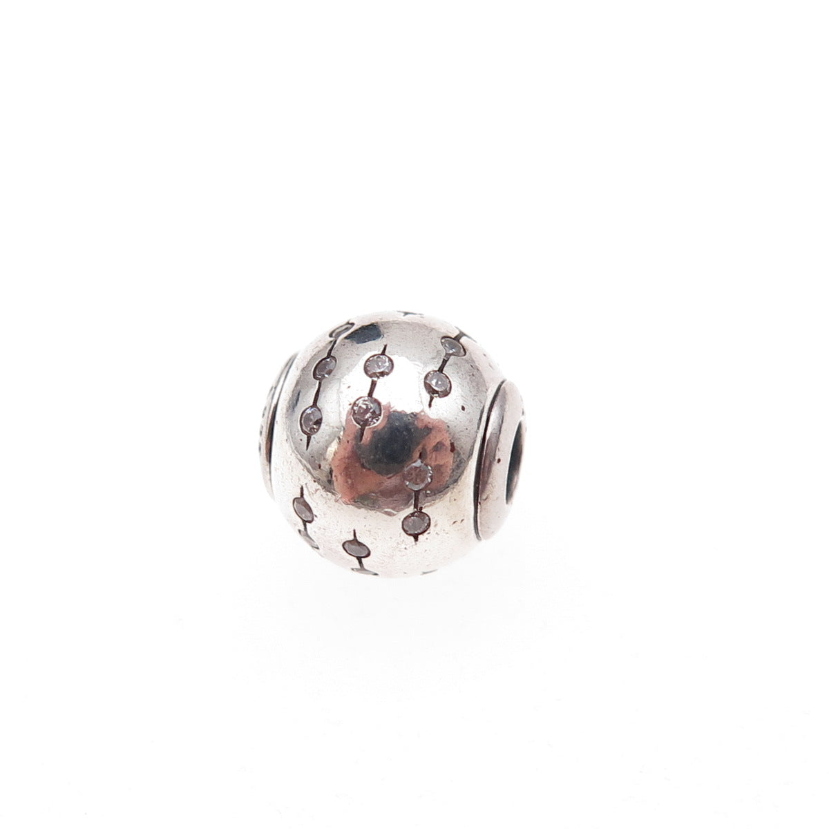 Pandora 925 Sterling Silver C Z Essence Trust Slide Bead Charm
