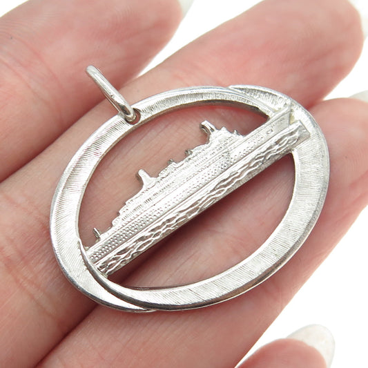 925 Sterling Silver Vintage SS Doric Ocean Liner Pendant