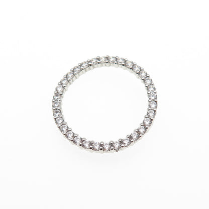 925 Sterling Silver Round-Cut C Z Circle of Life Mini Slide Charm Pendant
