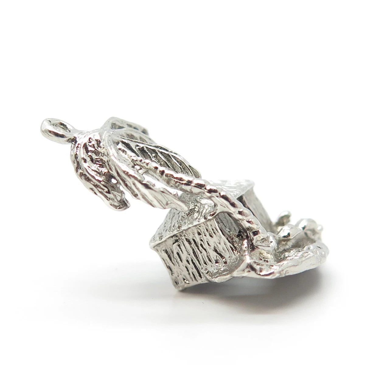 925 Sterling Silver Vintage Palm Tree & Hut Pendant