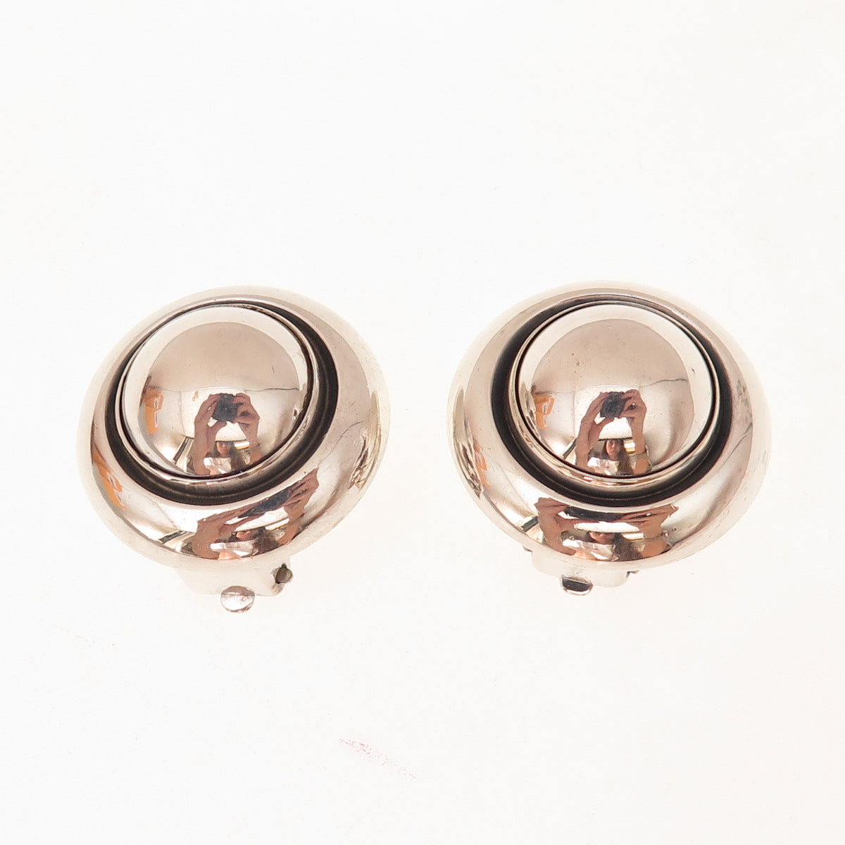 Niels Erik From 925S Sterling Silver Vintage Denmark Modernist Clip On Earrings