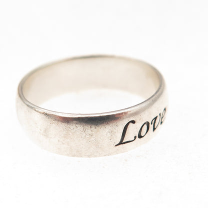 RJ Graziano 925 Sterling Silver Vintage Love Dream Believe Band Ring Size 7