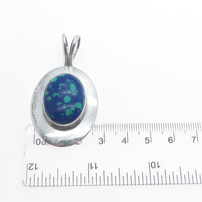 LAMBERT LIVINGSTON NAVAJO Old Pawn 925 Sterling Silver Vintage Azurite Pendant