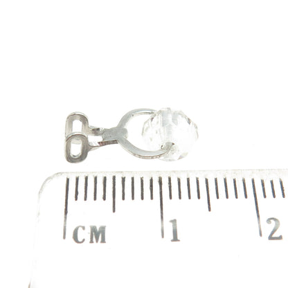 925 Sterling Silver Antique Art Deco Glass Tongs Minimalist Charm Pendant