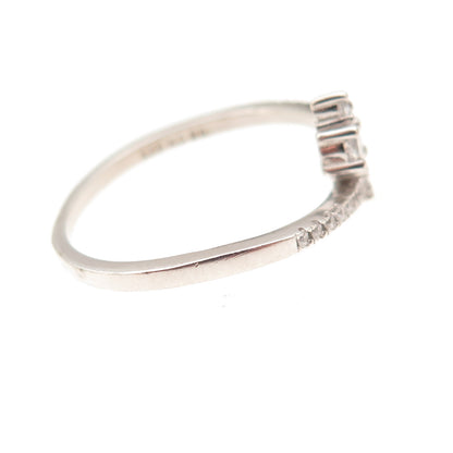 925 Sterling Silver Round-Cut C Z Bypass Ring Size 7
