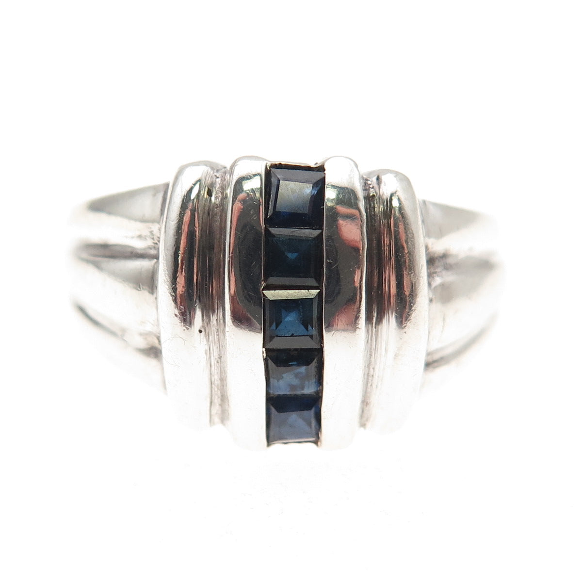 JBNI Bijoux D'Amour 925 Sterling Silver Vintage Real Sapphire Ring Size 7.75