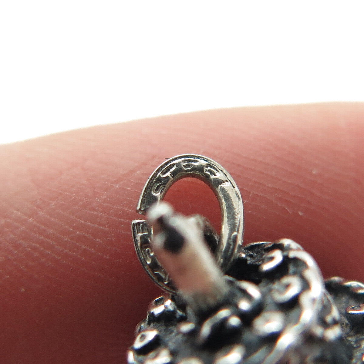 925 Sterling Silver Vintage Birthday Cake Oxidized Minimalist 3D Charm Pendant