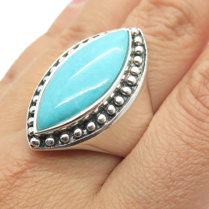 SALLY C Treasures 925 Sterling Silver Vintage Real Turquoise Ring Size 11