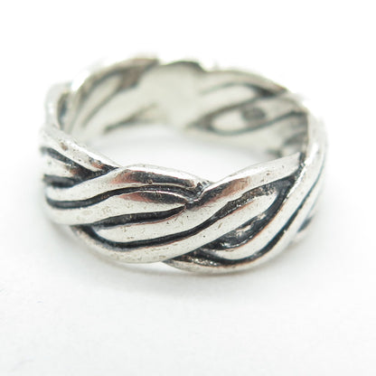 925 Sterling Silver Vintage Twisted Rope Band Ring Size 5.75