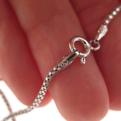 925 Sterling Silver Italy Popcorn Chain Necklace 20"
