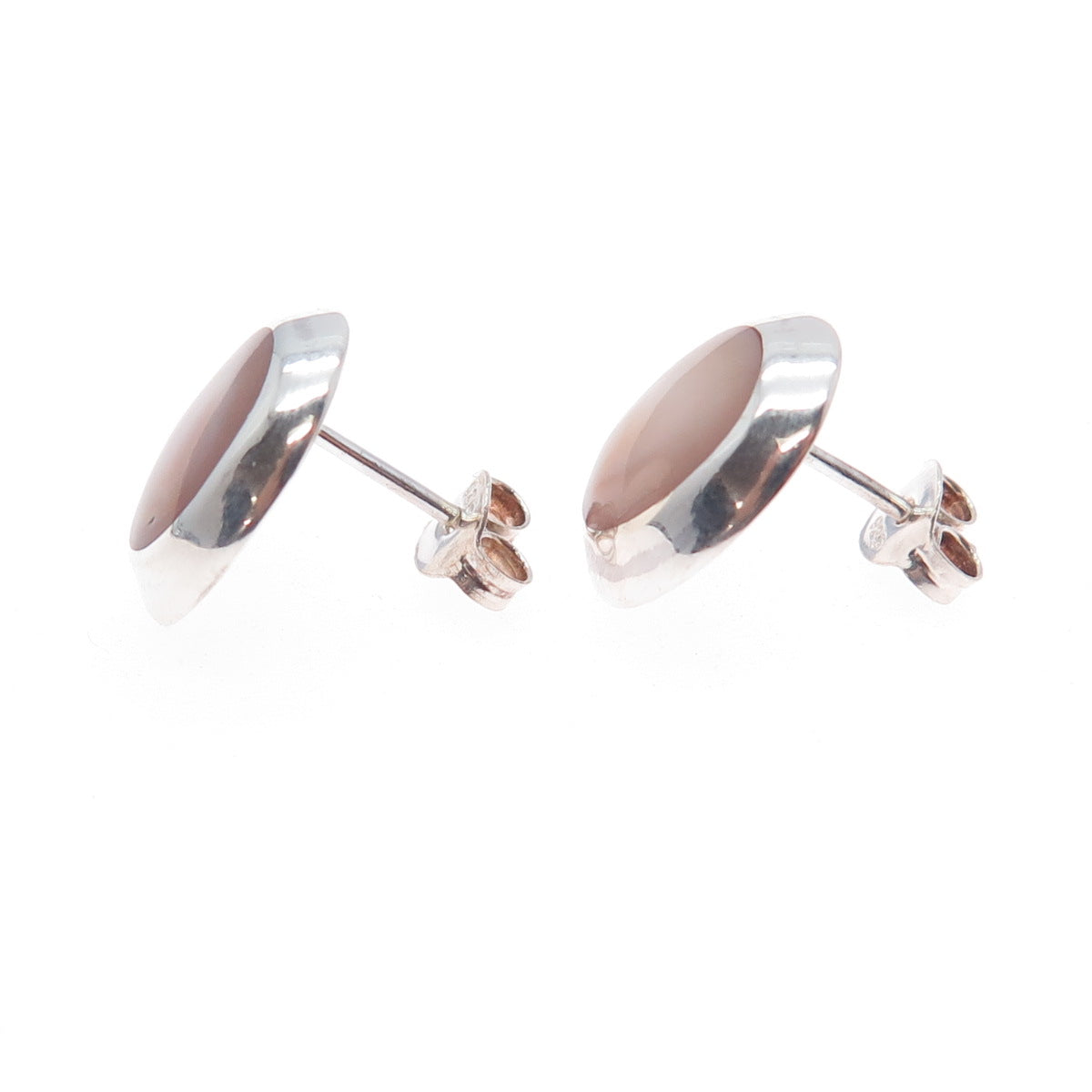 BOMA 925 Sterling Silver Vintage Real MOP Modernist Stud Earrings