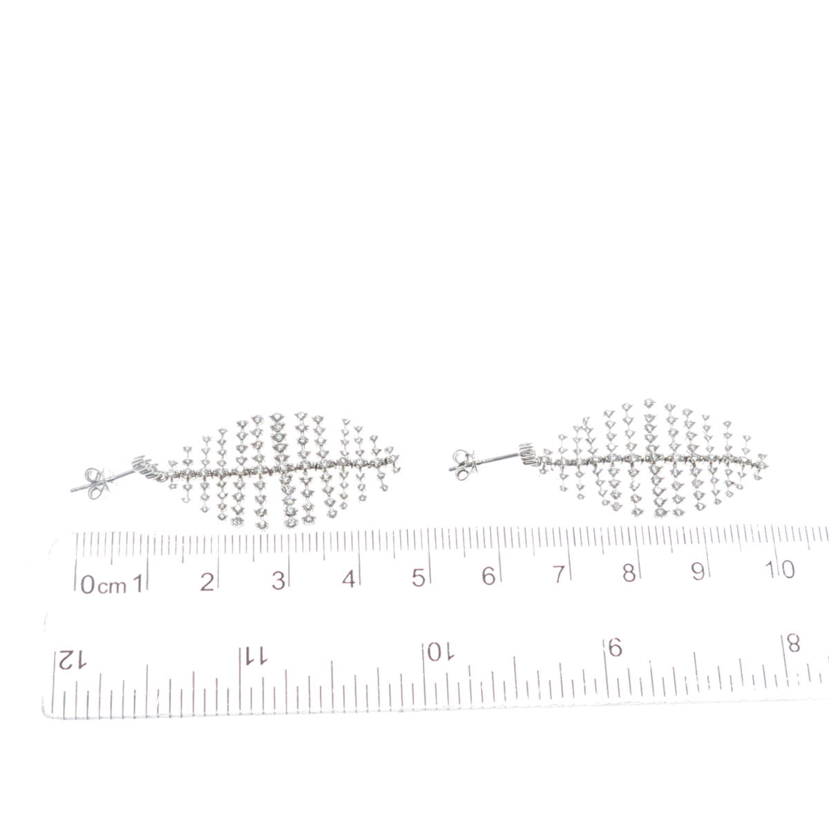 925 Sterling Silver Round-Cut C Z Articulated Petal Dangle Earrings