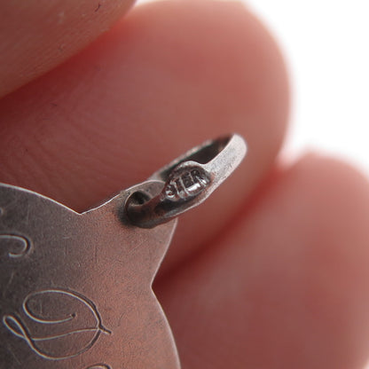 925 Sterling Silver Vintage 1976 Virgin of Copacabana Engraved Charm Pendant