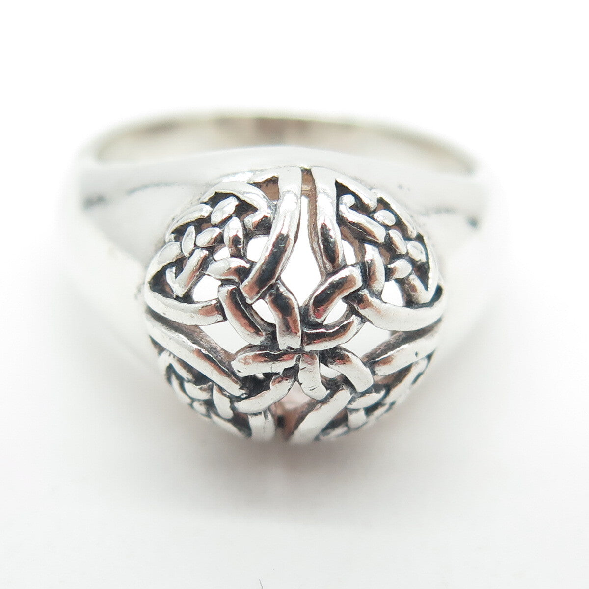 925 Sterling Silver Vintage Celtic Knot Dome Ring Size 6