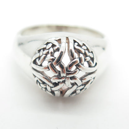 925 Sterling Silver Vintage Celtic Knot Dome Ring Size 6