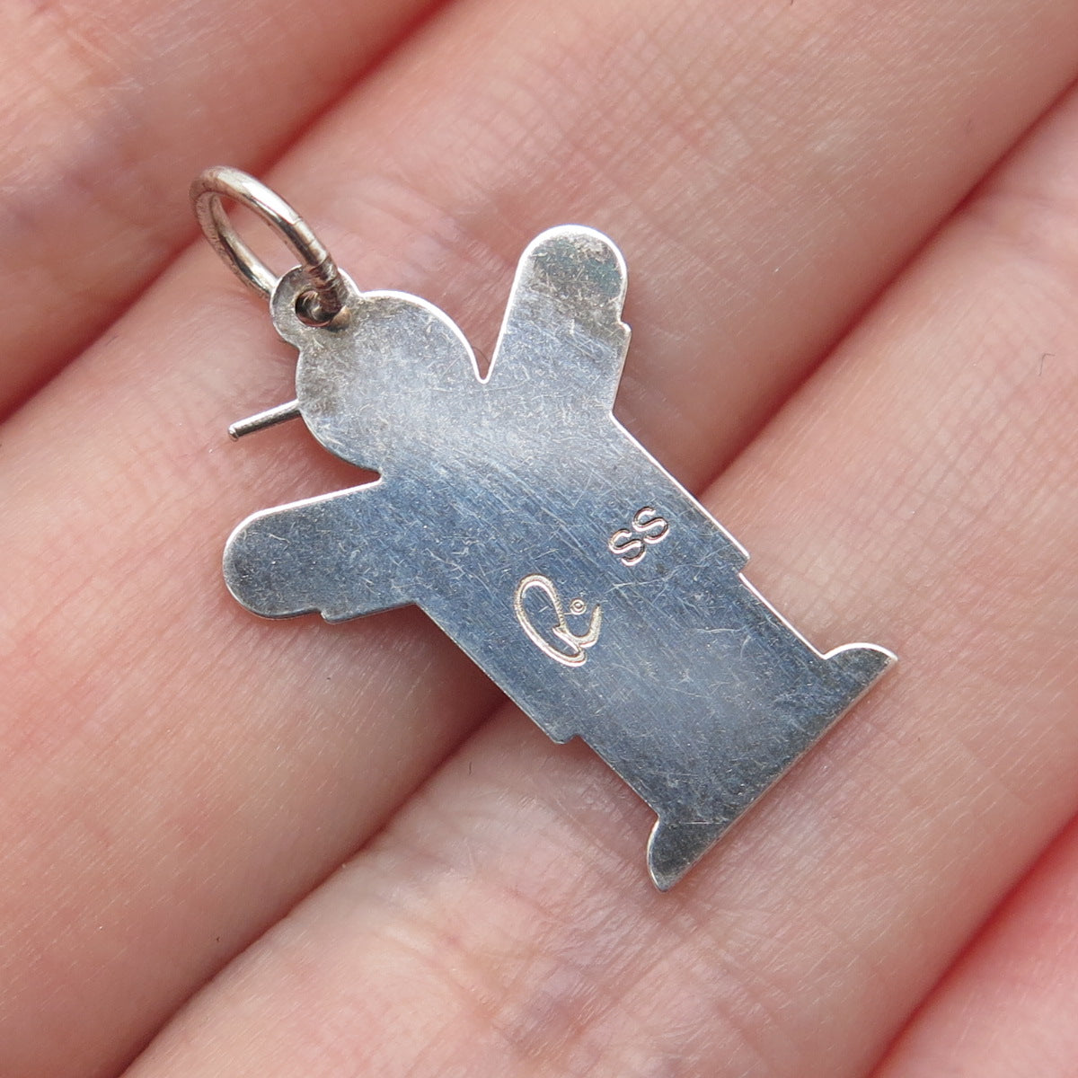 925 Sterling Silver Vintage Happy Boy Love Kid Minimalist Charm Pendant