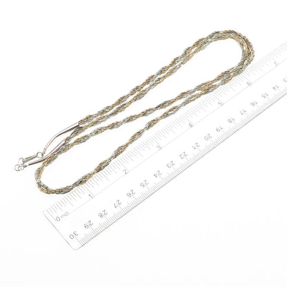 SUNRISE Old Pawn Sterling Silver Gold Filled Vintage Liquid Chain Necklace 28"