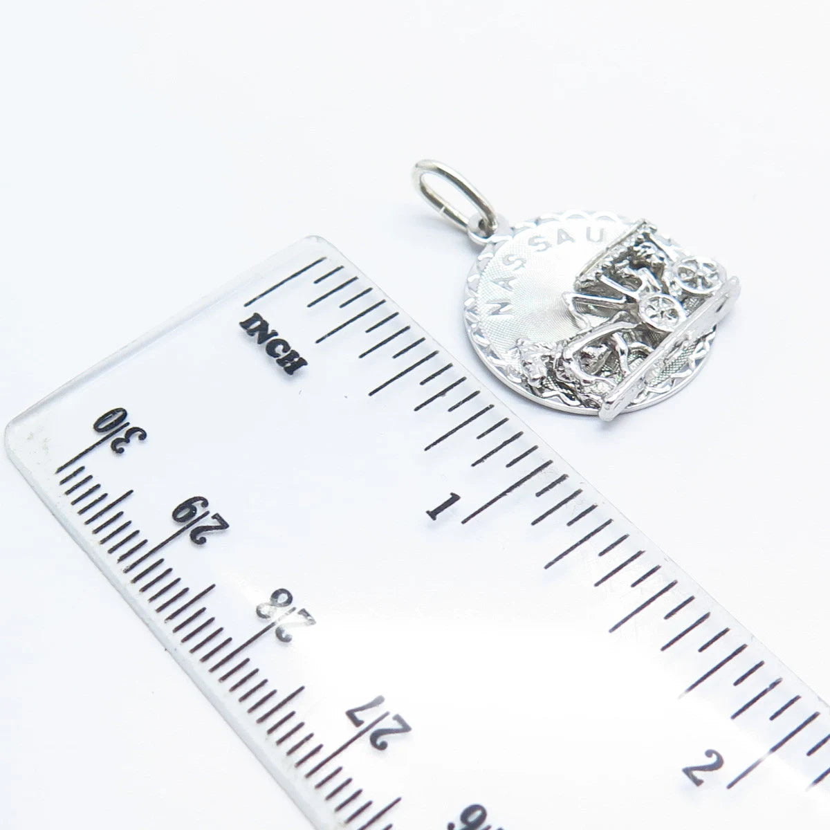925 Sterling Silver Vintage Crea "Nassau" Horse Carriage Charm Pendant
