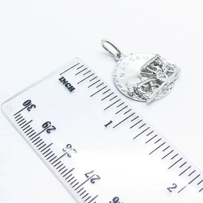 925 Sterling Silver Vintage Crea "Nassau" Horse Carriage Charm Pendant