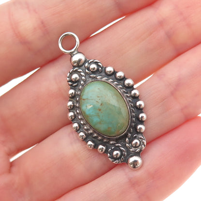 Old Pawn Sterling Silver Vintage Southwestern Royston Turquoise Charm Pendant