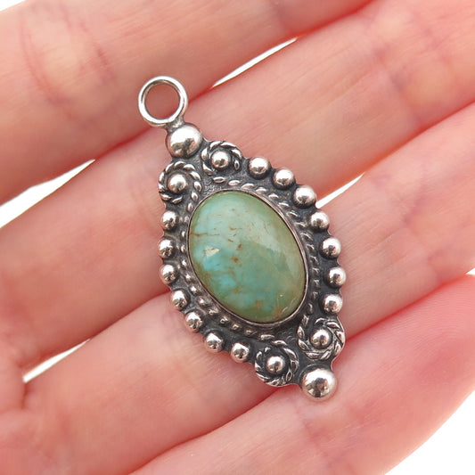 Old Pawn Sterling Silver Vintage Southwestern Royston Turquoise Charm Pendant